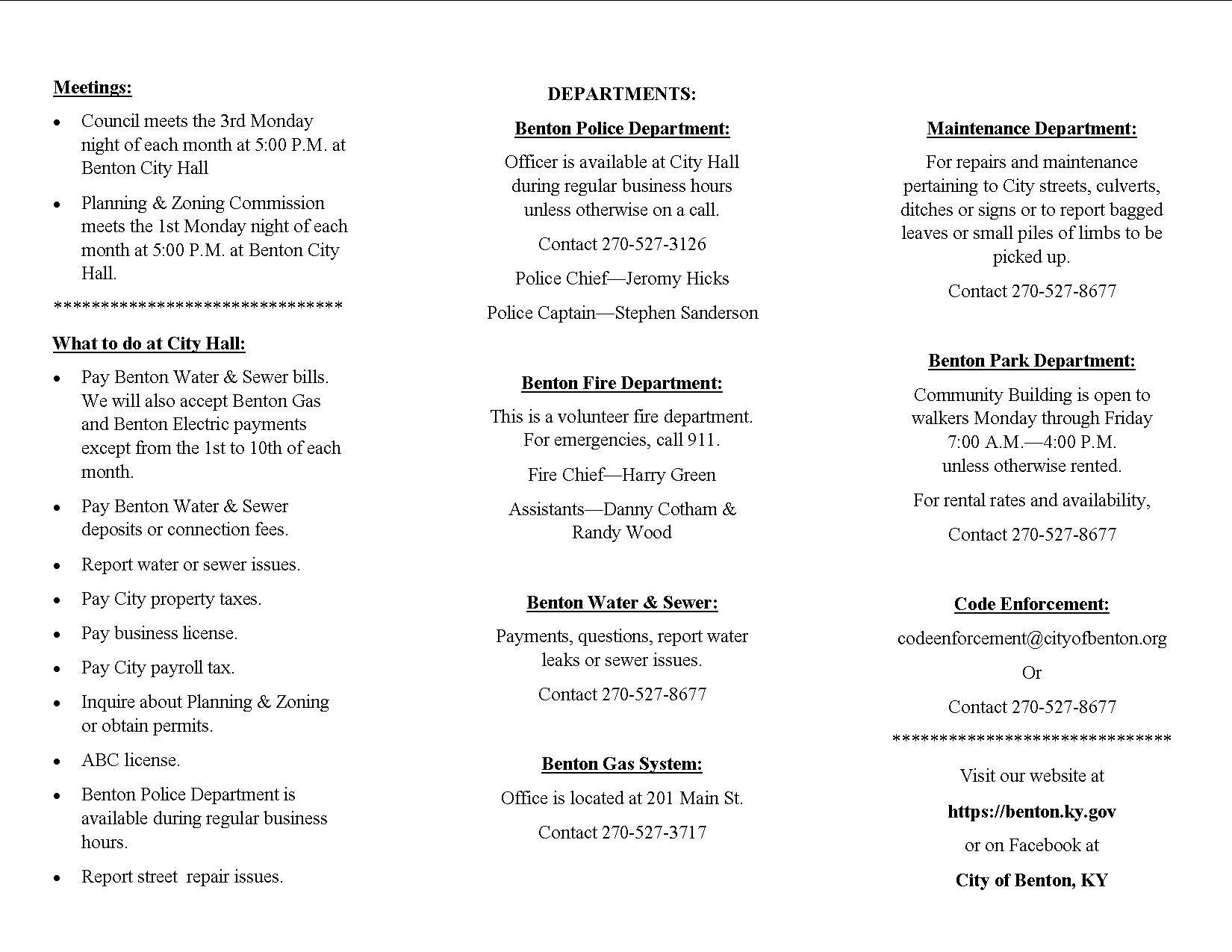 to Benton, KY City of Benton